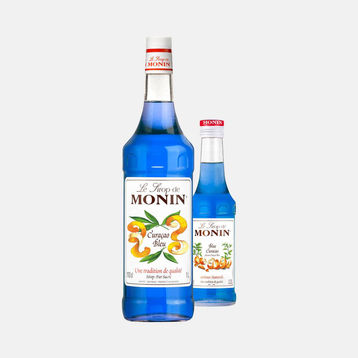 Monin Blue Curacao Syrup Glass Bottles