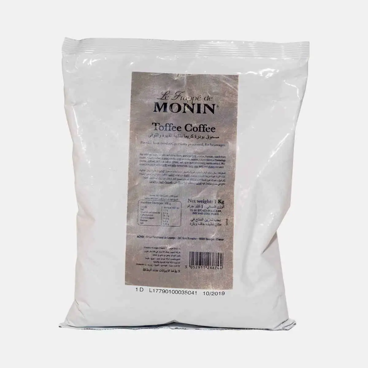 Monin Toffee Coffee Frappe Base Powder Sealed Bag