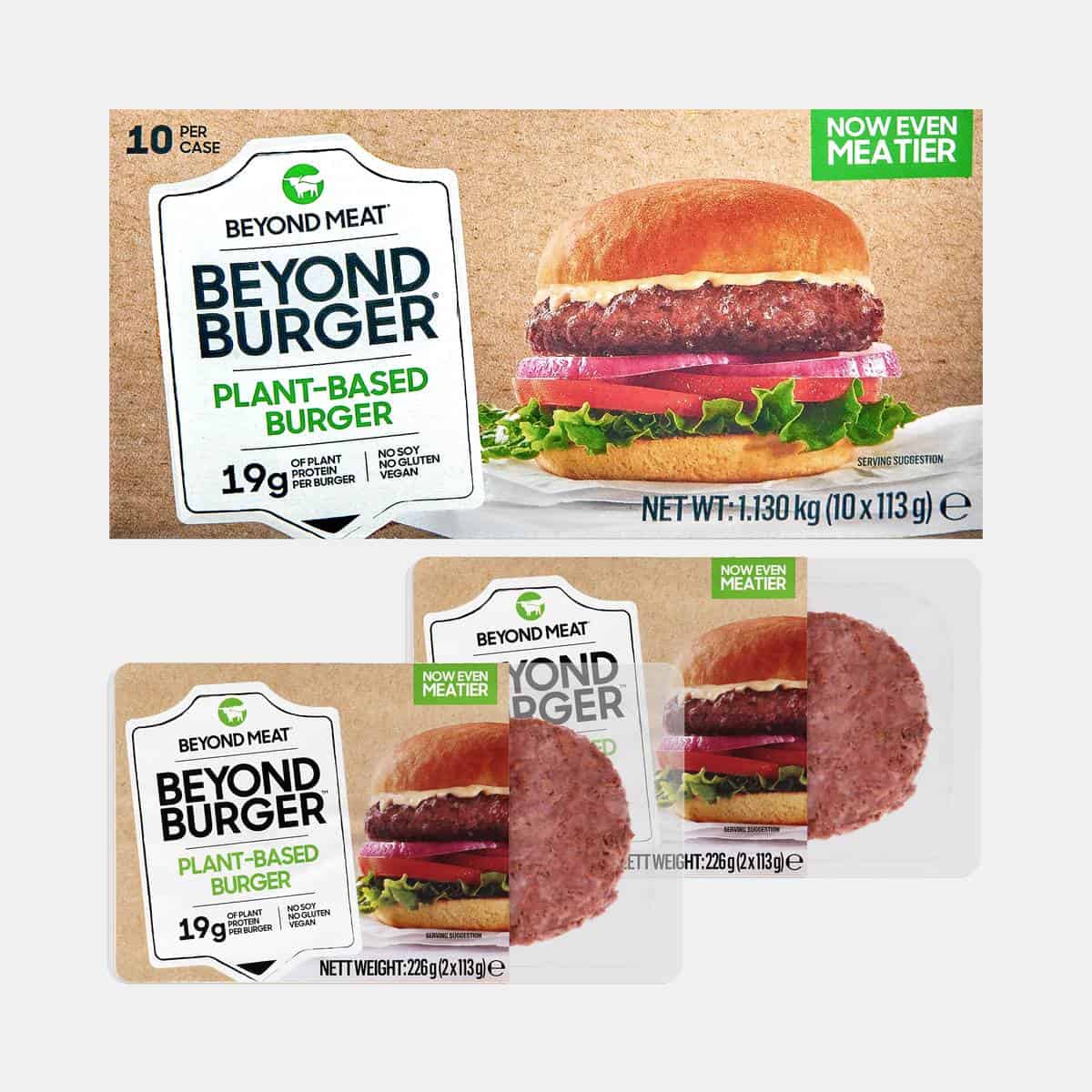 Beyond Burger pack of 10 and pack of 2 plant-based burger patties