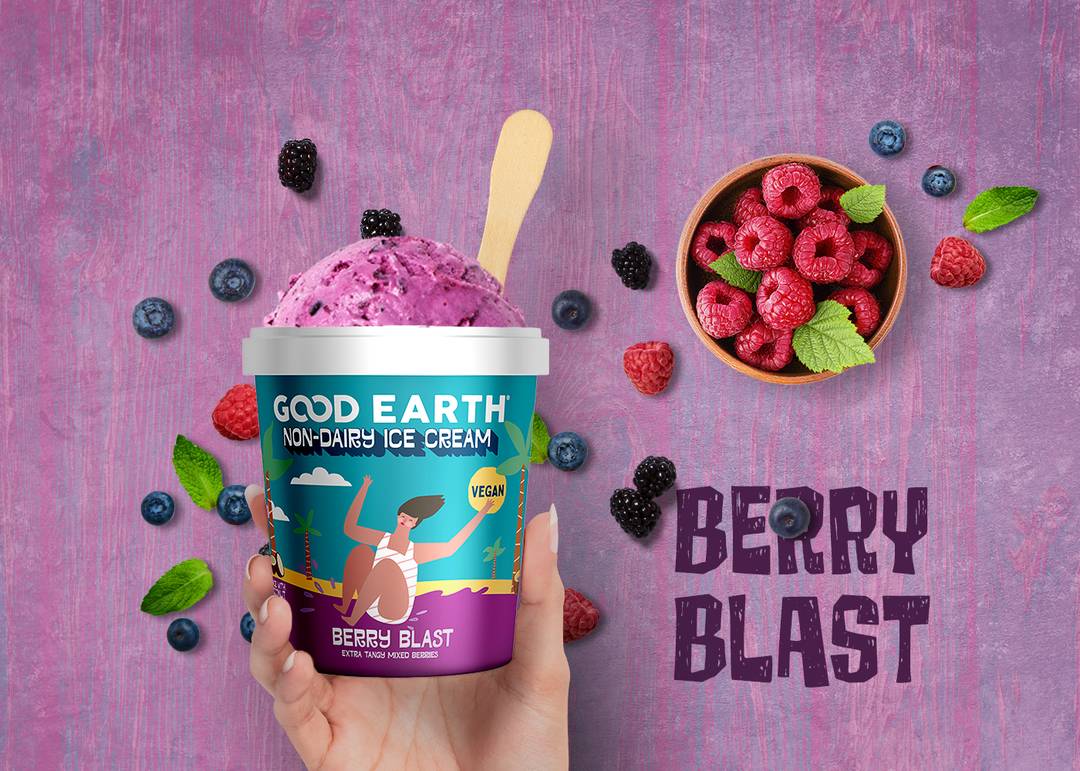 Good Earth Berry Blast Non-Dairy Ice Cream Banner