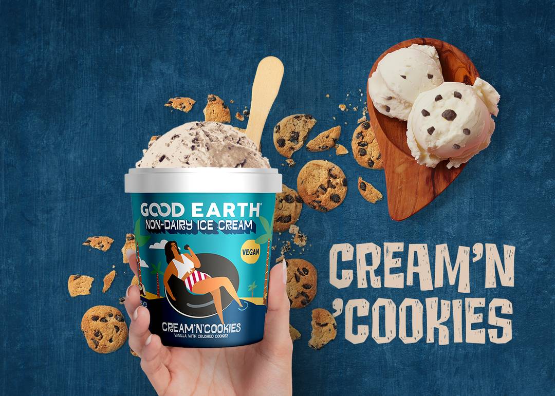Good Earth Cream'n'Cookies Non-Dairy Ice Cream Banner
