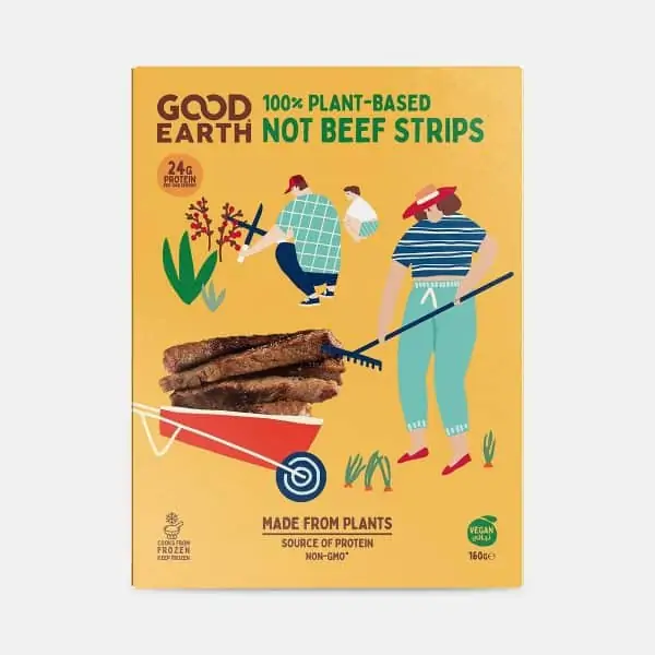 Good Earth Not Beef Strips 160g Pack Front Shot