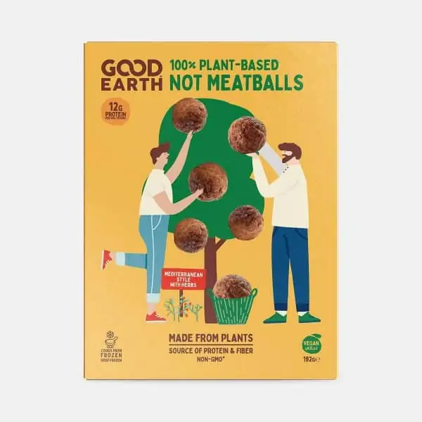 Good Earth Not Meatballs 192g Pack Front Shot