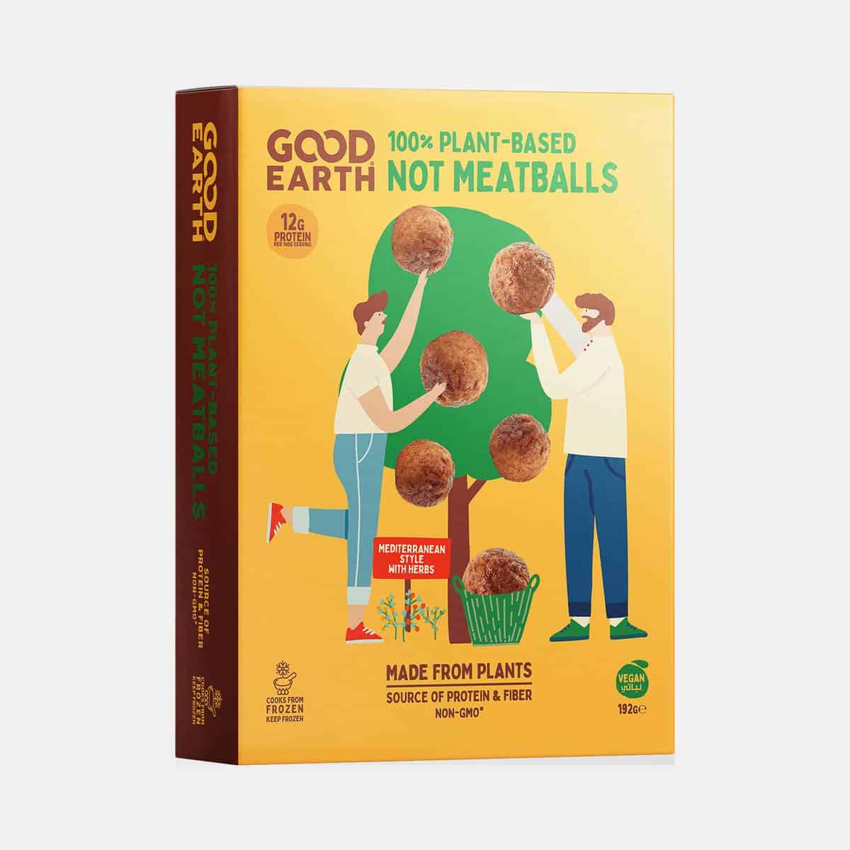 Good Earth Not Meatballs 192g Pack Perspective Shot