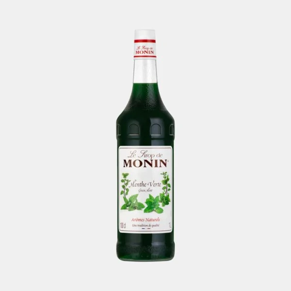 Monin Green Mint Syrup 1L Glass Bottle