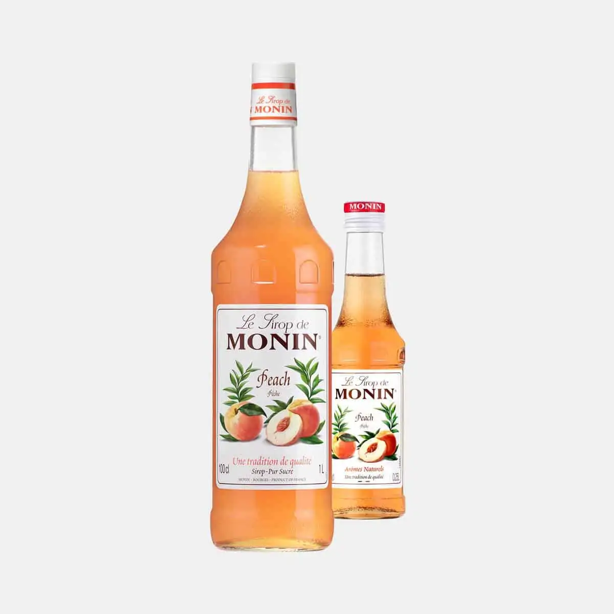 Monin Peach Syrup Glass Bottles