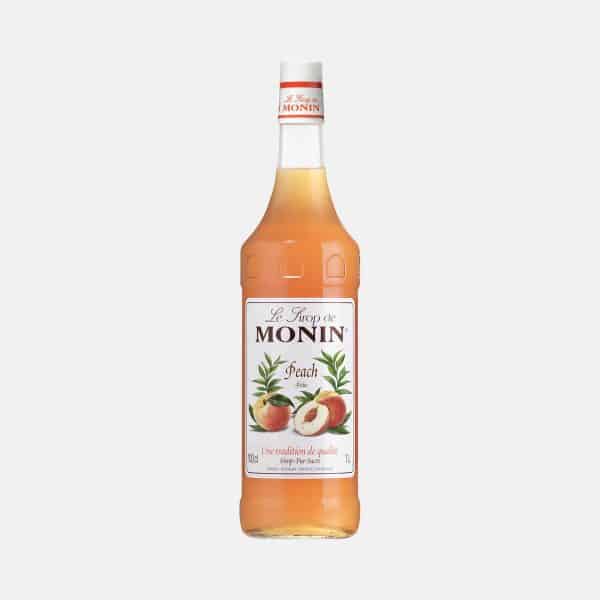 Monin Peach Syrup 1 Litre Glass Bottle